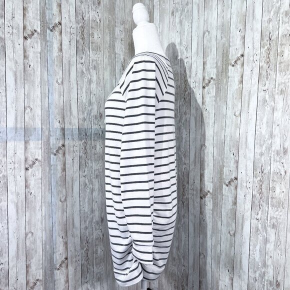 A:Glow Long Sleeve Maternity Sweatshirt | White with Gray Striped | Medium - Picture 2 of 10